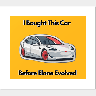 Tesla bumper i bought this car befor Elone loses his mind Posters and Art